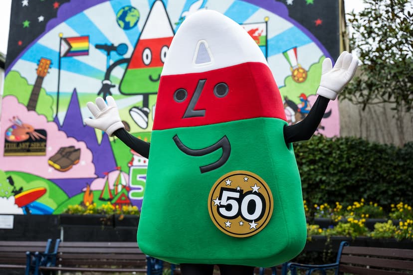 Mistar Urdd mural officially unveiled to celebrate 50 years of the Welsh icon